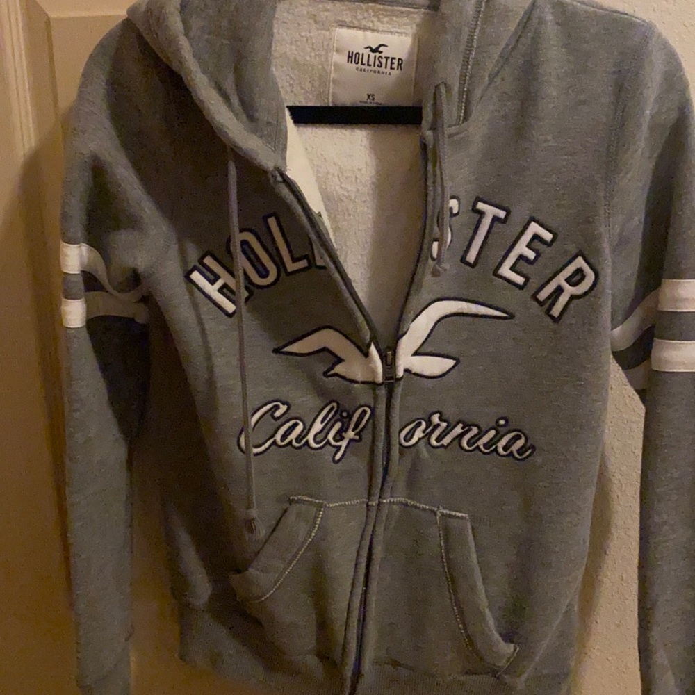 Hollister xs gray sweater jacket